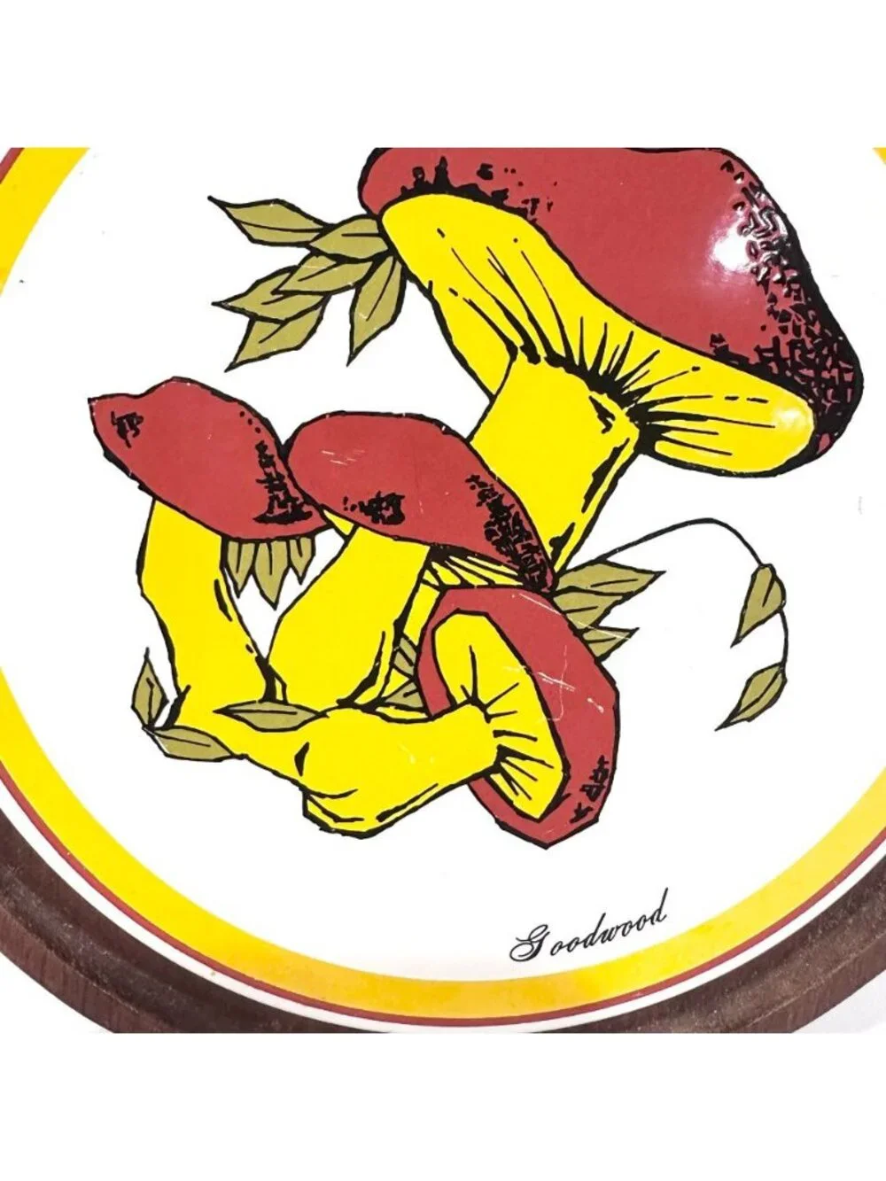 Vintage Goodwood Mushroom Pattern Cheese Plate Wall Hanging